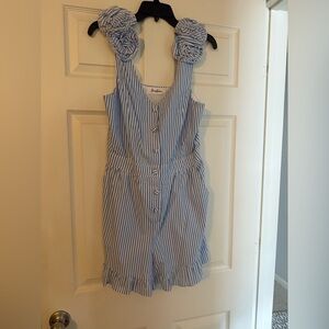 HerringStone’s Blue Striped Romper | Size Small | Summer Outfit